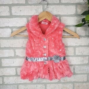 LITTLE LASS Faux Fur Soft Vest Size 18 Months